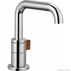 Litze Single Hole Bathroom Faucet with Flow Rate & Polished Chrome Teak Finish