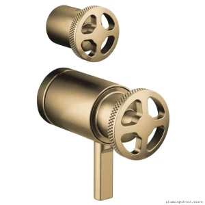 Litze TempAssure Thermostat Valve w/ Integrated Diverter Wheel Kit - Luxe Gold HW7532GL Brizo