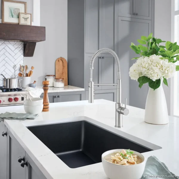 Anthracite Dual Mount Silgranit Kitchen Sink by Liven - Stainless Steel Blanco - Image 2