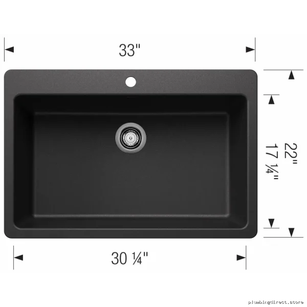 Anthracite Dual Mount Silgranit Kitchen Sink by Liven - Stainless Steel Blanco - Image 4