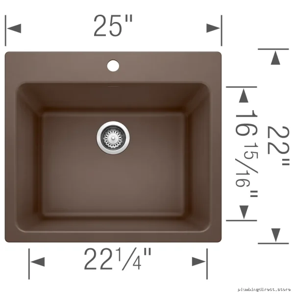 Liven Dual Mount Laundry Silgranit Bowl Sink - Cafe 401904 Blanco - Image 2