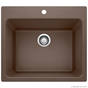 Liven Dual Mount Laundry Silgranit Bowl Sink - Cafe 401904 Blanco