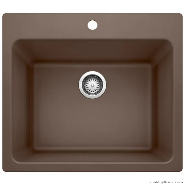 Liven Dual Mount Laundry Silgranit Bowl Sink - Cafe 401904 Blanco