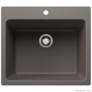 Liven Dual Mount Silgranit Laundry Bowl Sink - Volcano Gray & Blanco 402919
