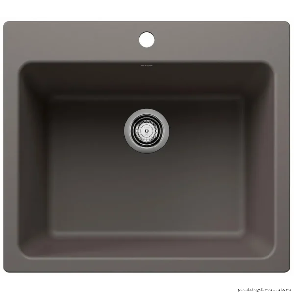 Liven Dual Mount Silgranit Laundry Bowl Sink - Volcano Gray & Blanco 402919