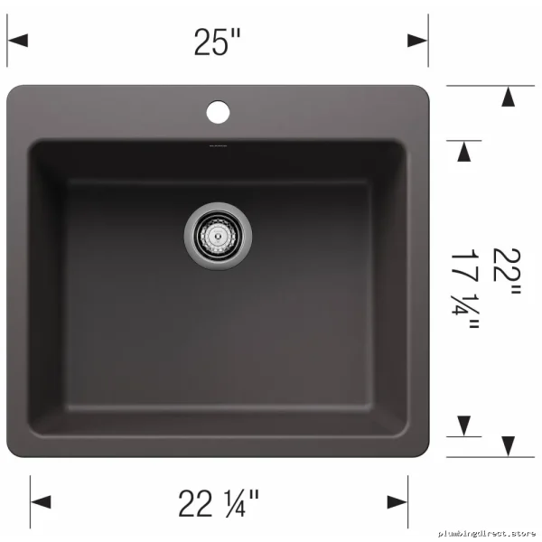LIVEN SINGLE BOWL DUAL-MOUNT KITCHEN SINK – CINDER FINISH MODEL #BLANCO_8998