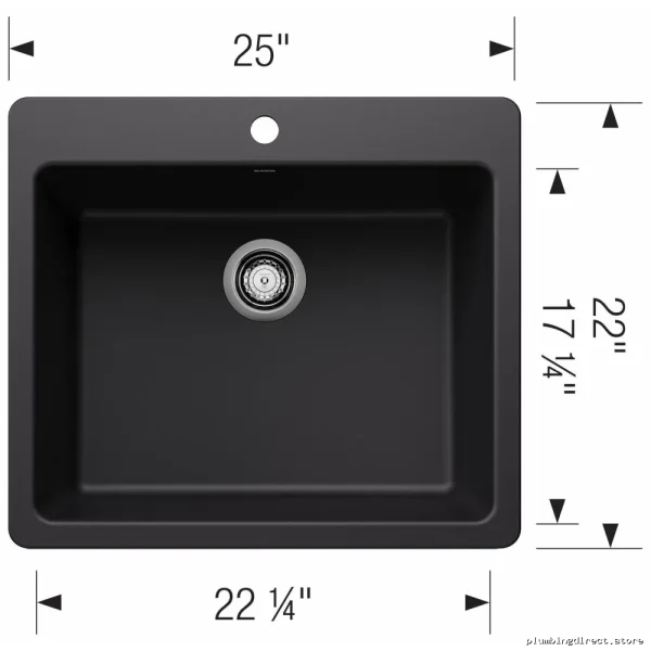 Liven Single Bowl Dual-Install Kitchen Sink in Coal Black