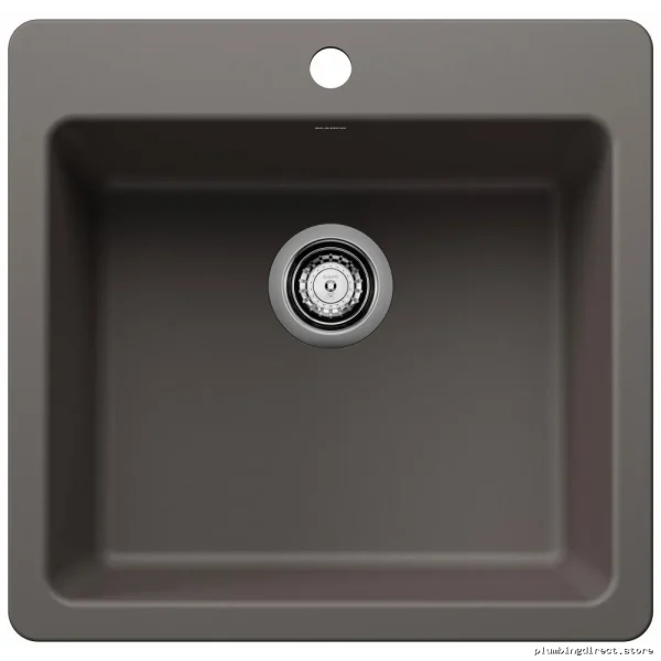 Liven Single Bowl Dual Mount Kitchen Sink - Volcano Gray & Blanco 403664 - Image 2