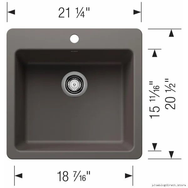 Liven Single Bowl Dual Mount Kitchen Sink - Volcano Gray & Blanco 403664