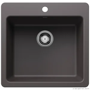 Liven Stainless Steel Single Bowl Dual Mount Kitchen Sink - Cinder 403660