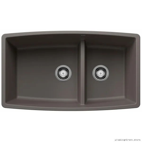 Low Divide Undermount Silgranit Kitchen Sink - Volcano Gray Performa U