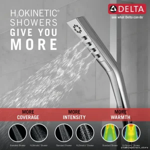 H2Okinetic Customizable Hand Shower with Slippery Bar - Lumicoat Chrome Model