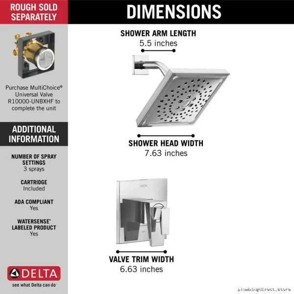 Lumicoat Chrome Luxury Shower Trim for Trillion Monitor with Easy Installation - Image 2