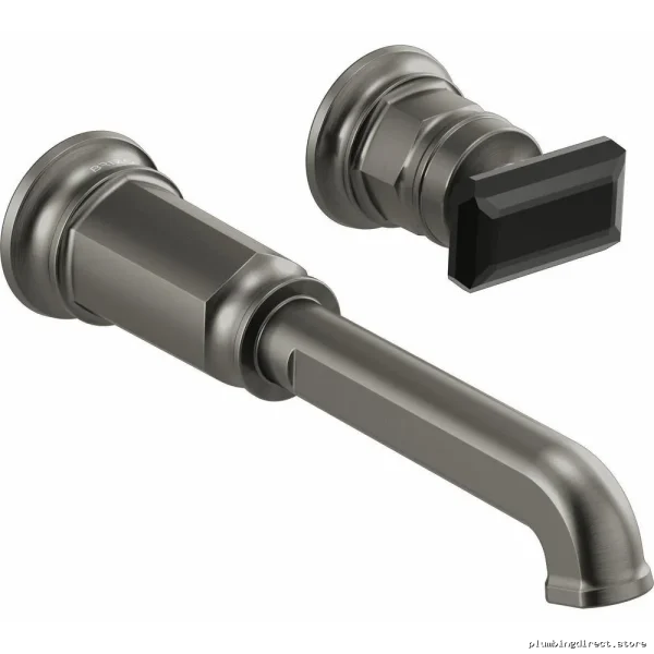 Brizo Luxury Steel & Black Crystal Wallmount Bathroom Lever Handle Kit