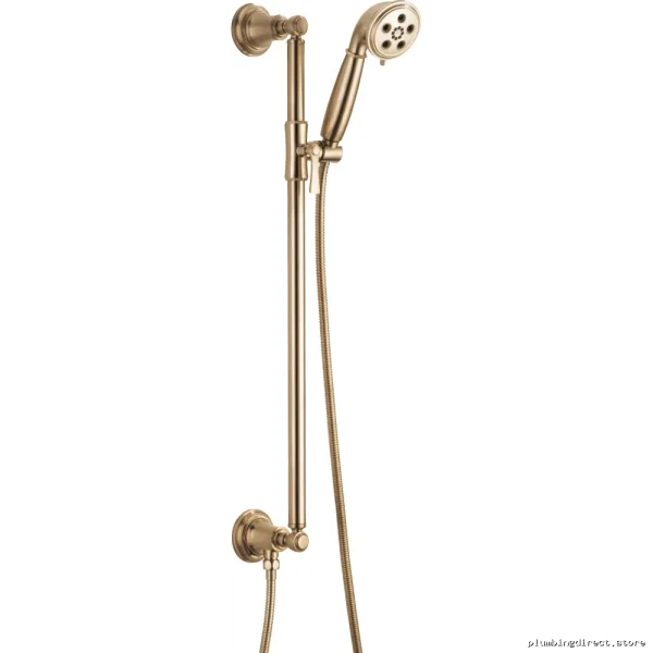 Luxe Gold High Pressure H2OKinetic Hand Shower with Adjustable Slide Rail - Model #modelnumber by Brand
