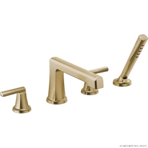 Luxe Gold Levoir Roman Tub Faucet Trim - Hand Shower Fewer Handles