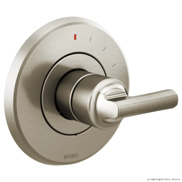 Luxe Nickel Pressure Balance Valve Trim with Compact Handle