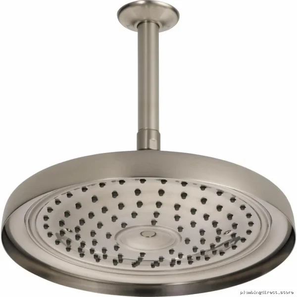 Luxe Nickel Rainfall Shower Head - Ceiling Mount Low-Flow 2.5 GPM - 11-Inch