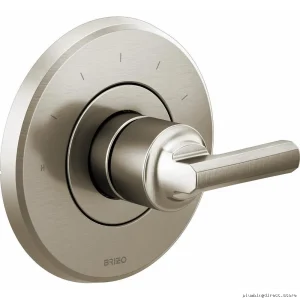 Luxe Nickel Thermostat Valve Trim Lever Handle Replacement Kit - Levoir HL-...