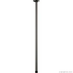 Modern 24-Inch Ceiling Mount Shower Arm with Round Flange in Luxe Steel Brizo