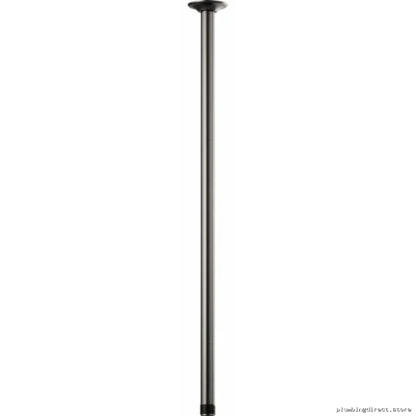 Modern 24-Inch Ceiling Mount Shower Arm with Round Flange in Luxe Steel Brizo
