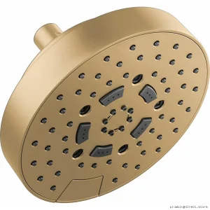 Luxury 7-Jet H2OKinetic Shower Head 1.5 GPM High-Pressure Brilliance Luxe Gold 87492-GL-1.5
