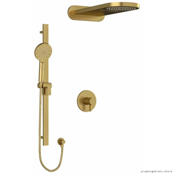 RioBel Paradox Luxury Adjustable Temp Thermostat Shower Faucet in Brushed Gold
