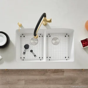 Luxury Blanco Diamond U White Silgranit Double Bowl Sink