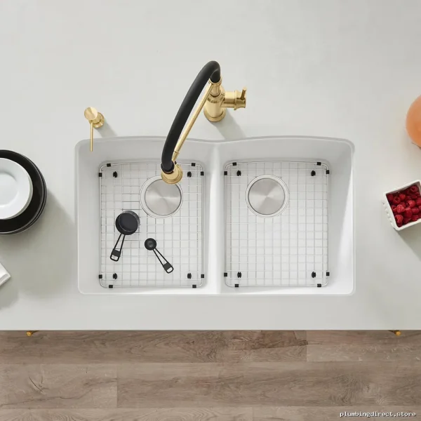 Luxury Blanco Diamond U White Silgranit Double Bowl Sink