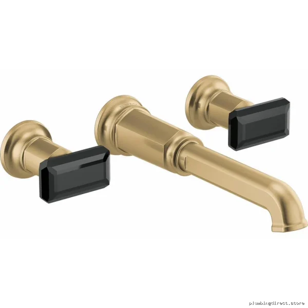 Brizo Gold & Black Crystal Tub Filler Handle Kit - Wall Mount Luxury HK70476