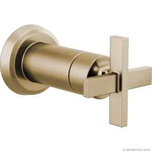 Luxury Brizo Gold Cross Handle Shower Volume Control