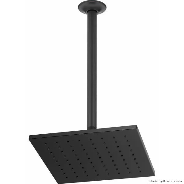 Brizo Matte Black Square Raincan Shower Head 81399-BL for Luxury Bathrooms - Image 2