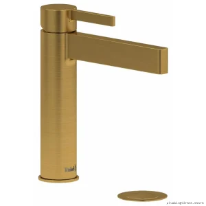 Luxury Brushed Gold Single Hole Bathroom Faucet 1.2 GPM Lever Handle RIOBEL PXS01BG