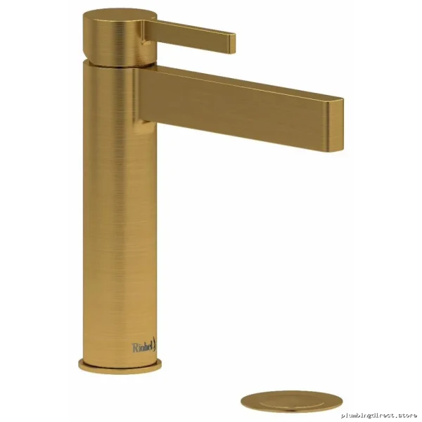 Luxury Brushed Gold Single Hole Bathroom Faucet 1.2 GPM Lever Handle RIOBEL PXS01BG
