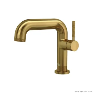 Luxury Brushed Gold Bathroom Faucet with Pop-Up Drain