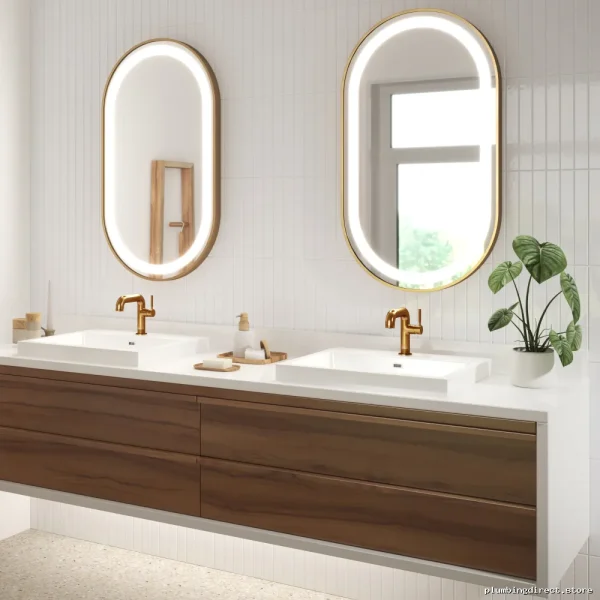 Luxury Brushed Gold Bathroom Faucet with Pop-Up Drain - Image 2