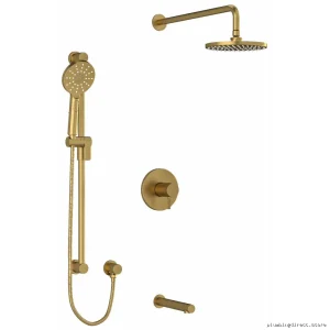 Brushed Gold Luxury Tub/Shower Faucet Trim Kit