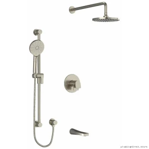 Brushed Nickel Tub & Shower Faucet Trim Kit - RIOBEL Luxury TKIT1345ODBN