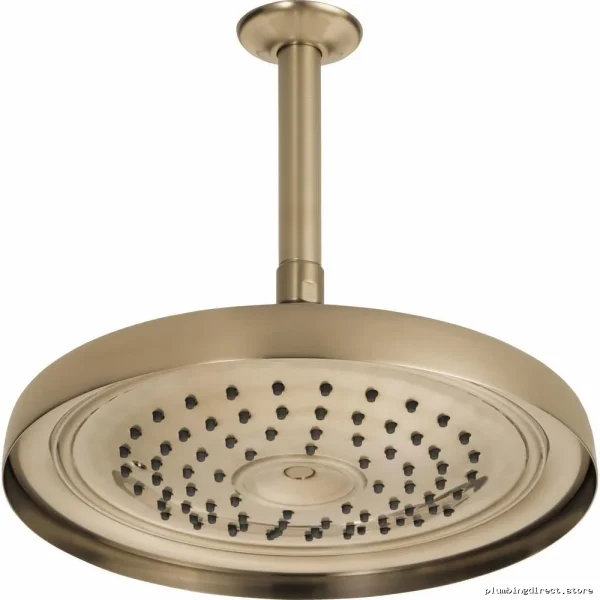 Luxury Traditional Ceiling-Mounted Rainfall Shower Head - Brizo Gold - Image 2