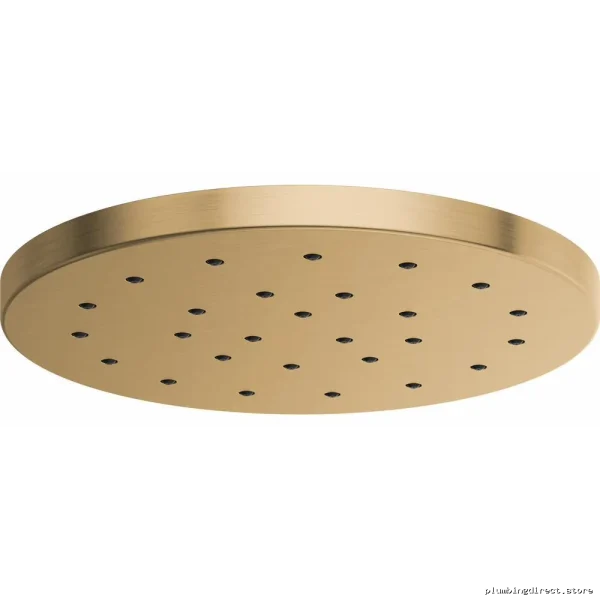 Luxury Gold Round Rainfall Shower Head w/ H₂O Kinetic Spray Technology