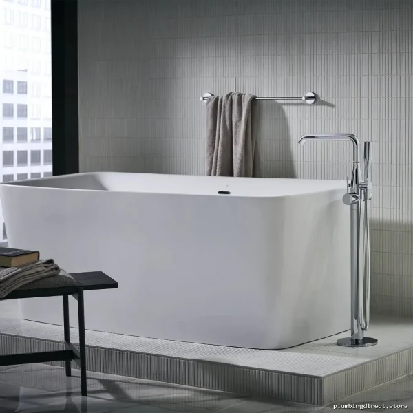Grohe Chrome Freestanding Tub Filler with Handheld Shower - Luxury Bathroom Upgrade - Image 4