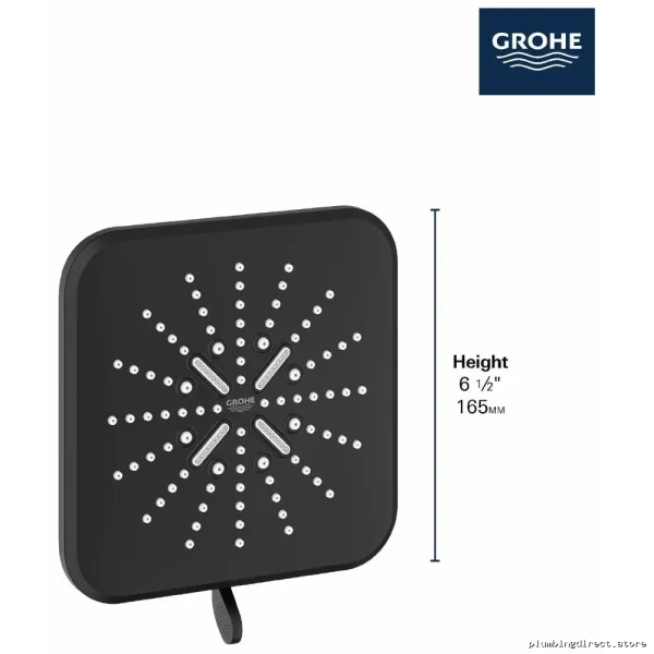 Luxury Grohe Rainshower: SmartActive 3-Function in Matte Black