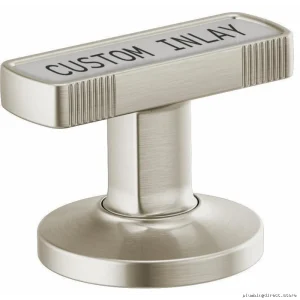 Luxury Widespread Bathroom Faucet Handles with Custom Inlay & Luxe Nickel Finish