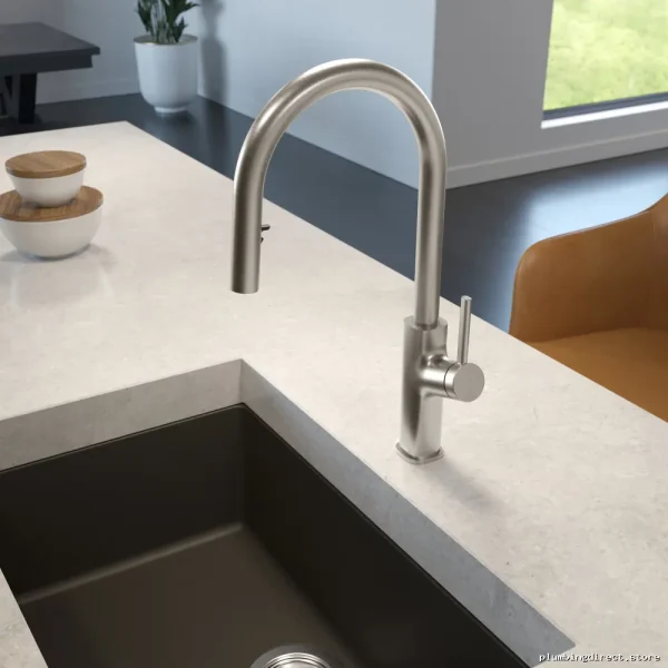 Masimo Pull-Down Kitchen Faucet with Stainless Steel & PVD Finish - Diver Model - Image 2