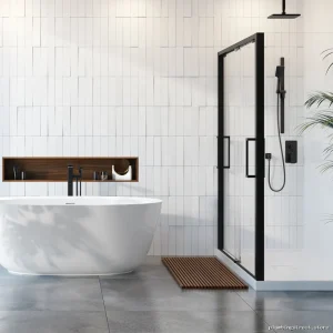 Kalia Matte Black 3-Way Shower Diverter Trim with Square Design