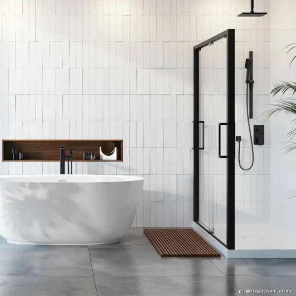 Kalia Matte Black 3-Way Shower Diverter Trim with Square Design