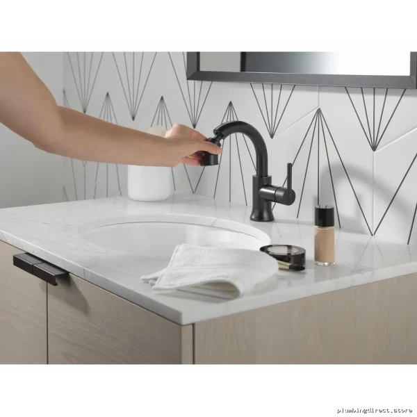 Matte Black Single-Hole Bathroom Faucet with Pull-Down Spray - Trinsic - Image 3