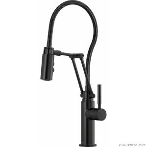 Brizo Adjustable Pull-Down Kitchen Faucet with Finished Hose & Spray in Matte Black
