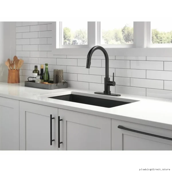 Matte Black Escutcheon Plate for Delta Trinsic 8 Faucet