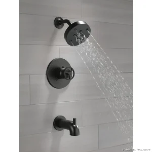 Matte Black H2Okinetic Shower Trim - High-Pressure Delta Compatible Trinsic Faucet Kit